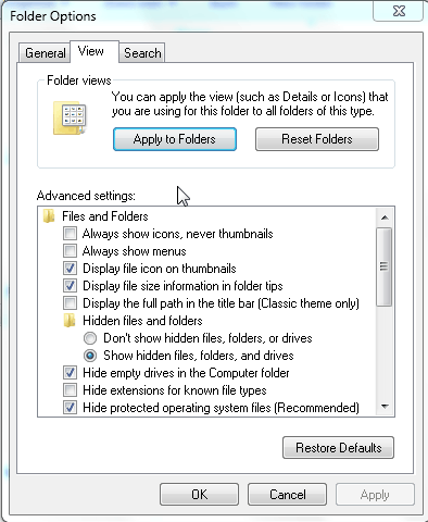 Show hidden files, folders and drives - Windows 7 Show hidden files, folders and drives - Windows 7